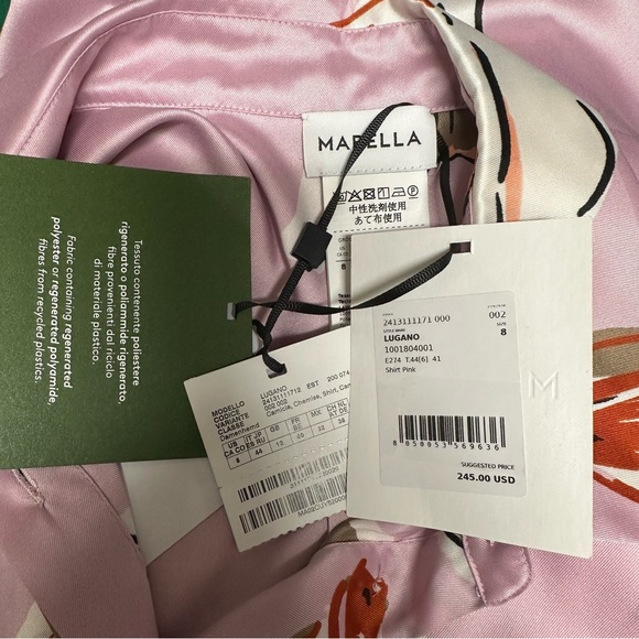 NWT MARELLA 
Lugano Floral-Print Recycled Twill Shirt - Picture 8 of 8